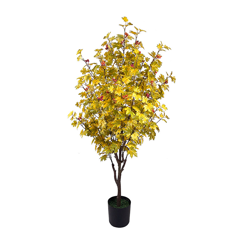Árbol de arce artificial amarillo dorado de 160cm de altura- 708 hojas - maceta de 19 cm