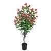 Planta artificial de hortensia rosa de 160cm de altura- 442 hojas - maceta de 19 cm