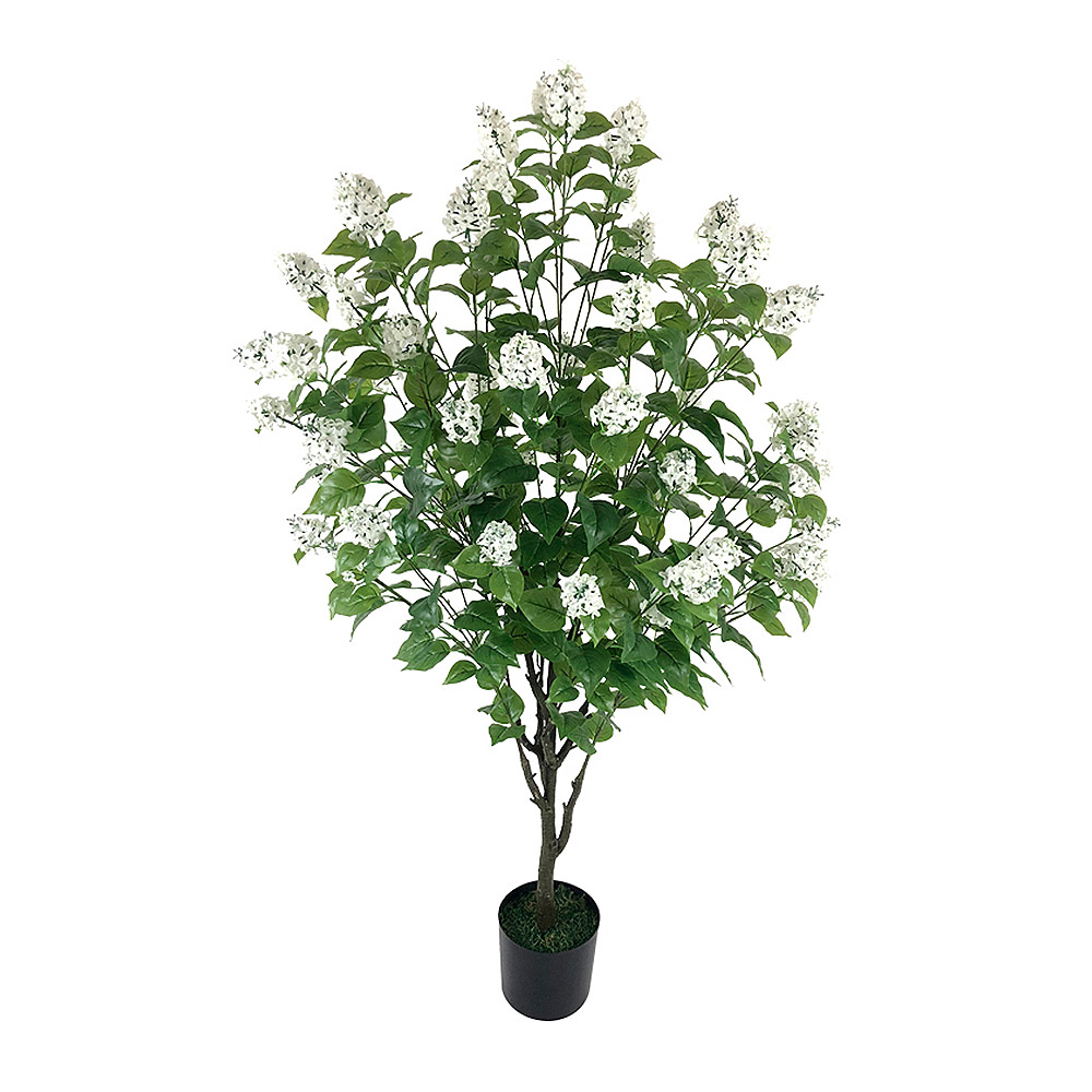 Planta artificial de hortensia blanca de 160cm de altura- 442 hojas - maceta de 19 cm